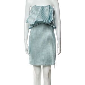 Halston Heritage Strapless Light Blue Dress